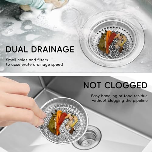 Wokdada Reversible Stainless Steel Sink Strainer