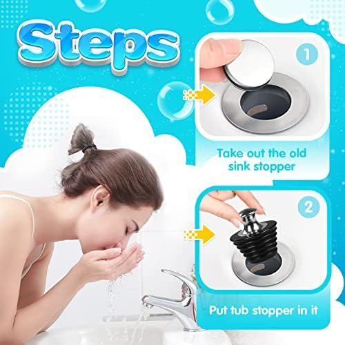 SYIPO 2 Pack Universal Metal Bathtub Stopper