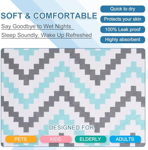 OUTCREATOR Washable Bed Pads 34x56 Pack of 2 1
