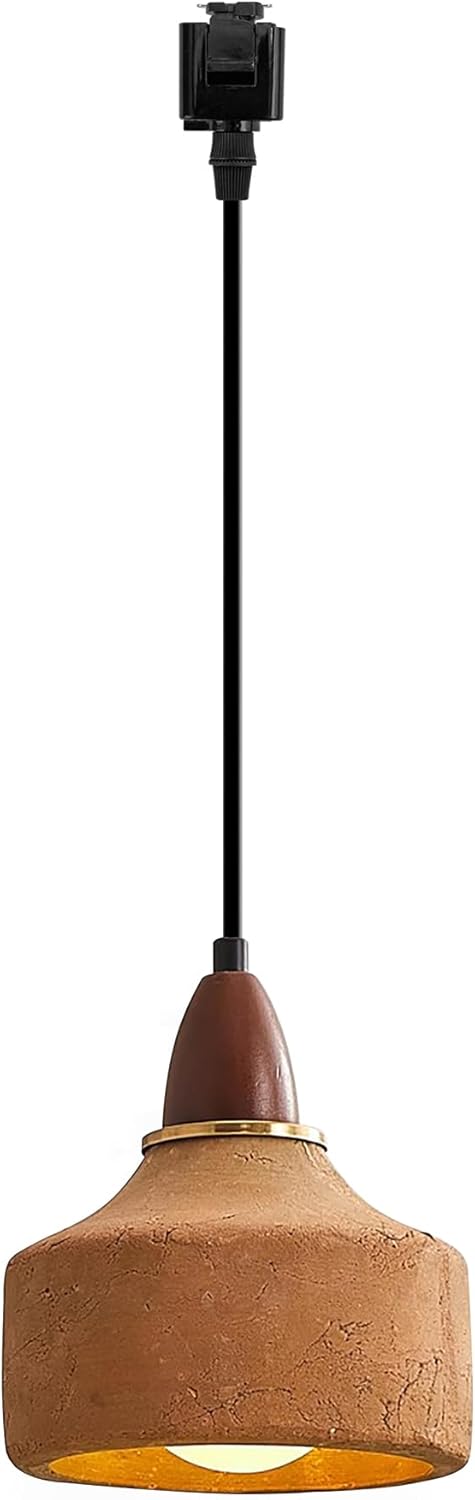 Kiven L Style 2-Wire Track Pendant Light with Brown Ceramic Globe 1