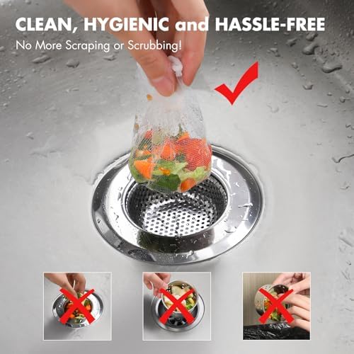 Muslish 200 Pack Kitchen Sink Strainer Mesh Bags 1