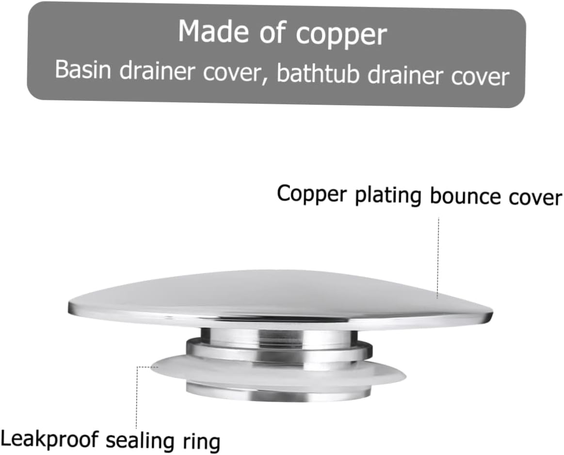 Silver Zinc Alloy Sewer Drain Cover for Sink Bathtub and Laundry