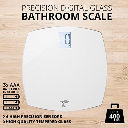 Precision Digital Glass Bathroom Scale 400 lb Capacity