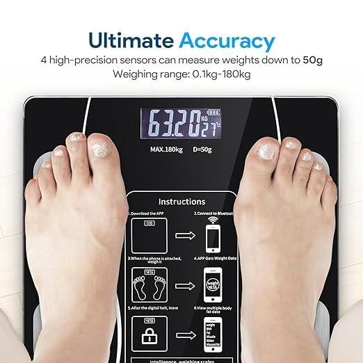 Smart Digital Body Fat Scale with Bluetooth Connectivity