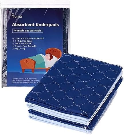 Pronior 4-Layer Waterproof Bed Pads - 24x36 Navy Blue 4 Pack