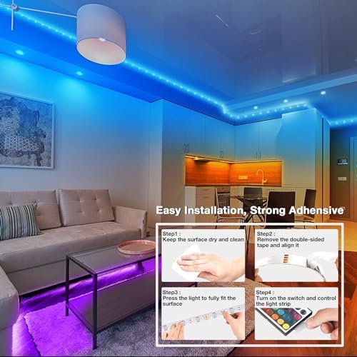 Dalattin 100ft LED Strip Lights with Bluetooth and IR Control