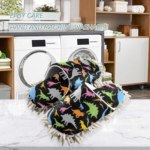Sinestour Dinosaur Mop Slippers for Floor Cleaning