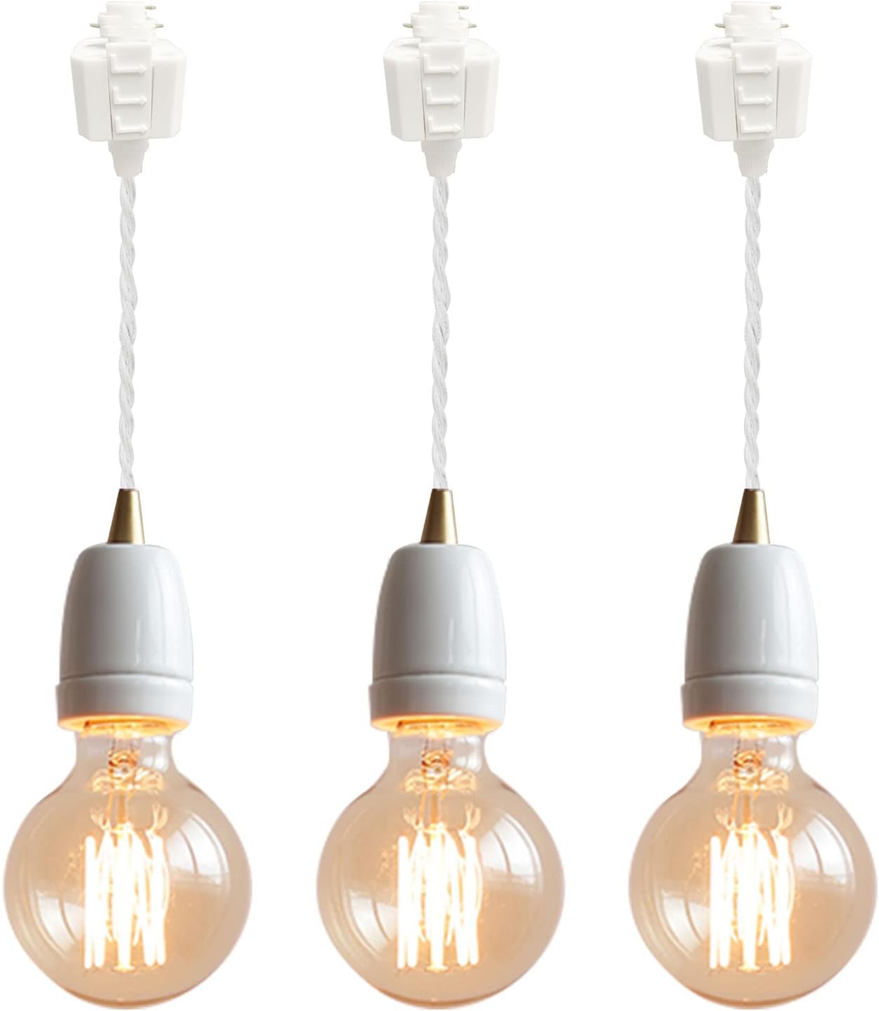 3-Pack H Track Lighting White E26 Ceramic Base 1181 Inches
