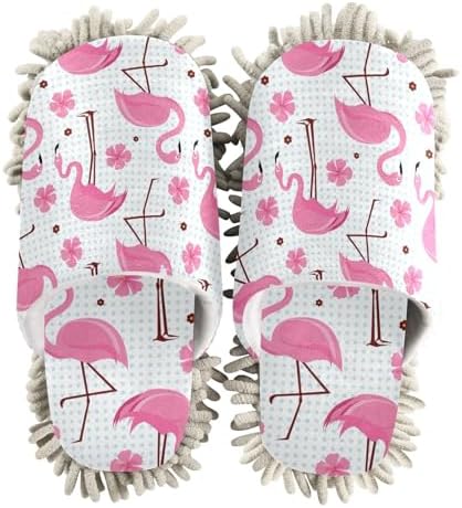 Sinestour Flamingos Mop Slippers for Floor Cleaning
