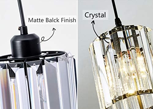 Kiven 3-Lights J-Series Track Pendant Dimmable Industrial Crystal Lights