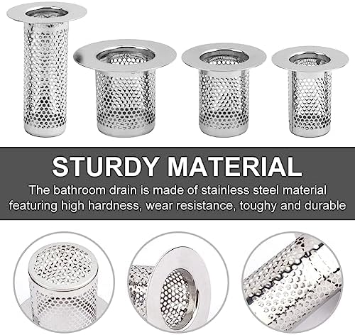 Tookie 4 Pack Stainless Steel Hair Catcher Drain Strainer