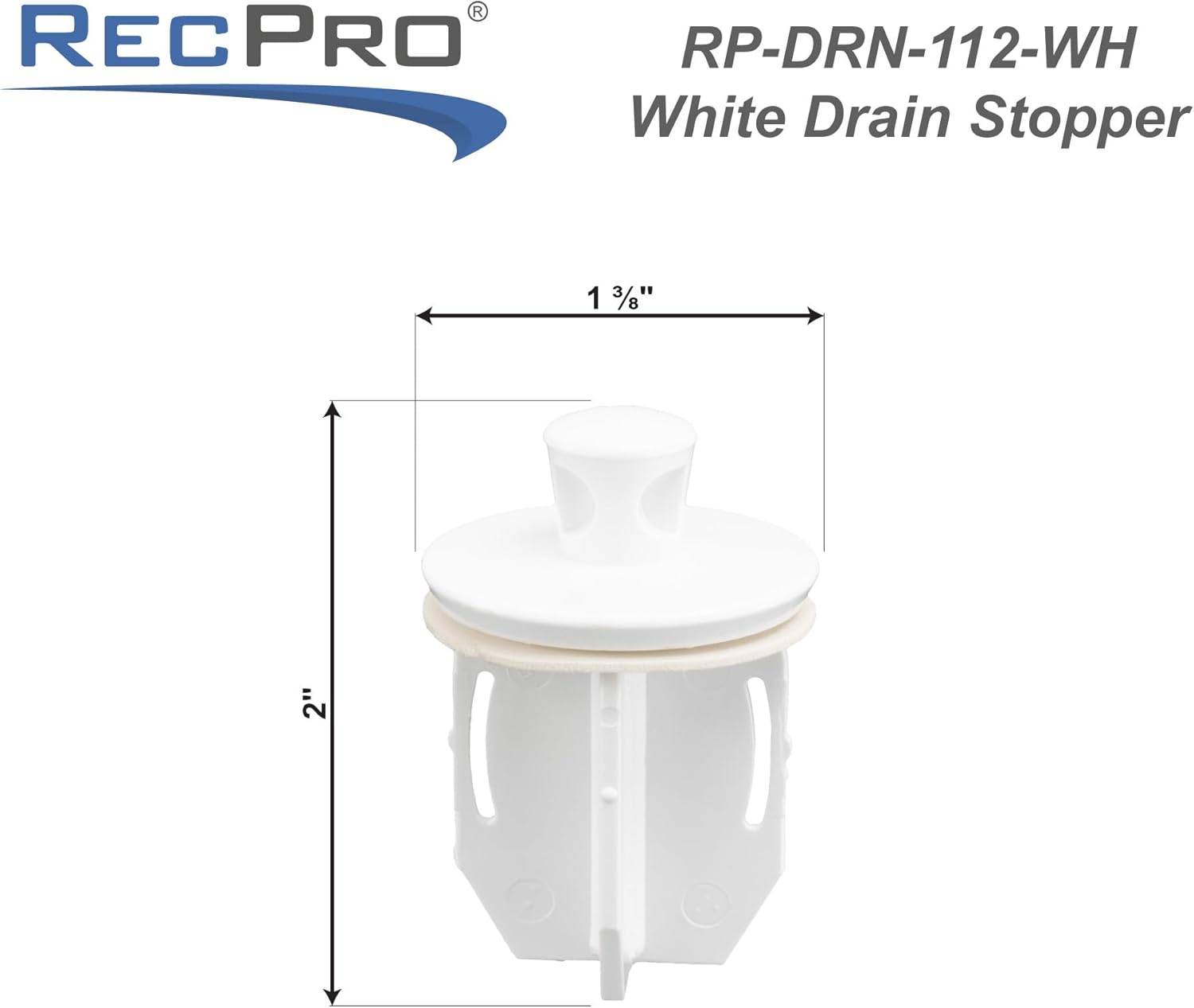 RecPro RV Drain Stopper 1 14 White