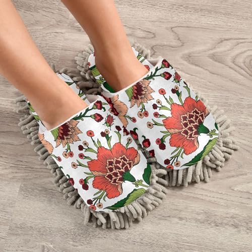 Sinestour White Mop Slippers for Floor Cleaning