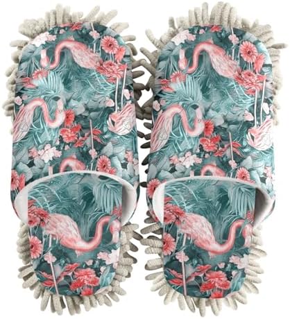 Sinestour Flamingo Pink Mop Slippers for Floor Cleaning