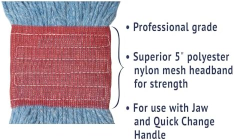 Boardwalk BWK503BLEA 5 in Wet Mop Head - Large Blue