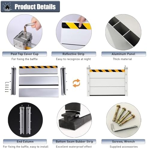 Flood Protection Barrier Panel 47inch Silver