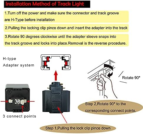 3-Lights H Track Lighting with White Ceramic E26 Base