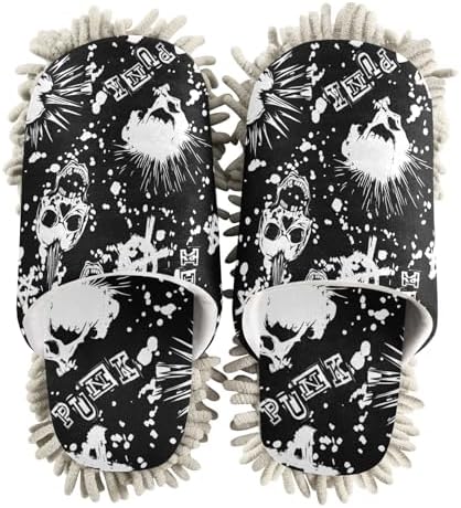 Sinestour Punk Skull Mop Slippers for Floor Cleaning 1