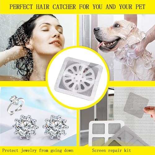 Hair Catcher for Shower and Sink Drains - 4x4 Inch Grid