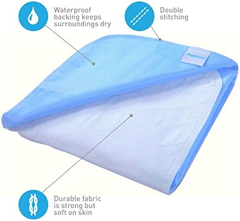 Premium Soft Waterproof Bed Pad 34x36 Inch - 300 Washes Reusable Incontinence Protection