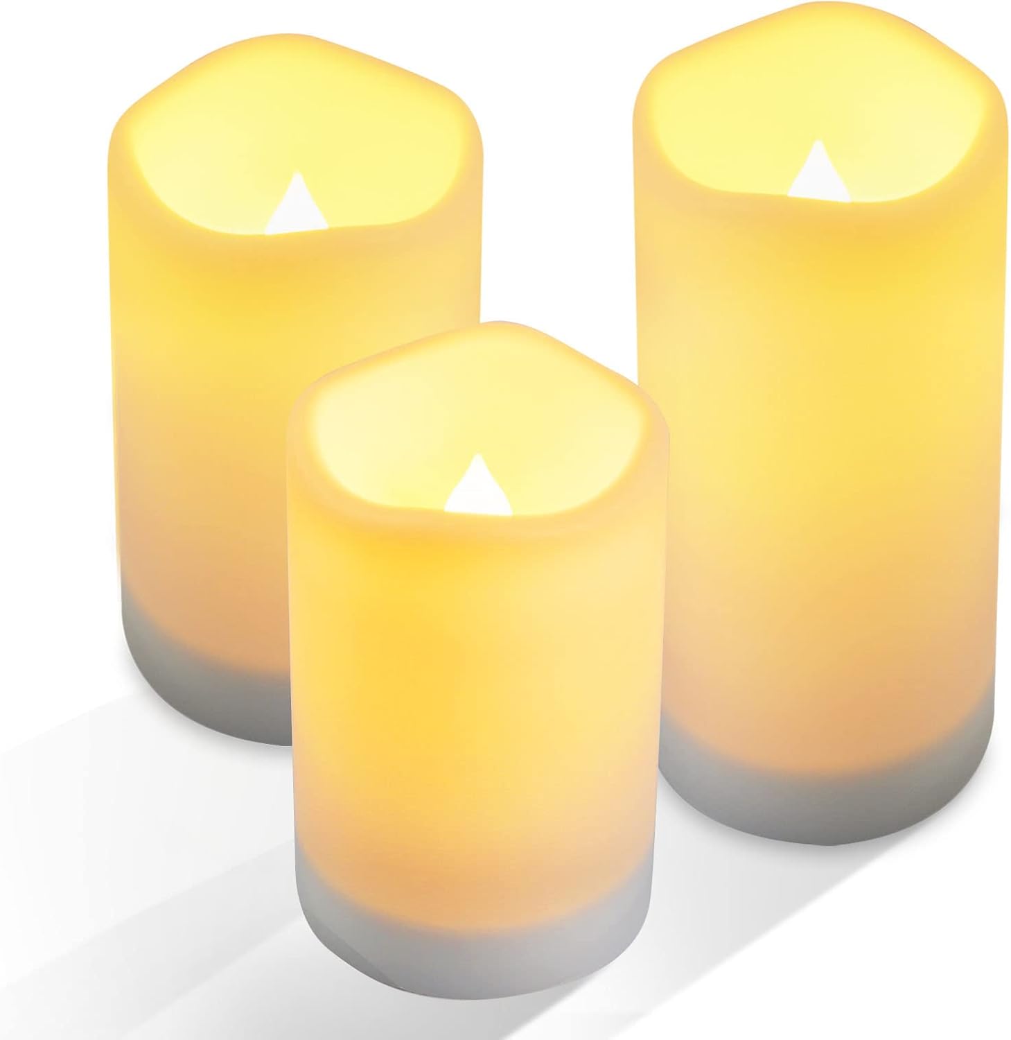 NURADA Solar Powered Flameless Candles - Waterproof Rechargeable Set