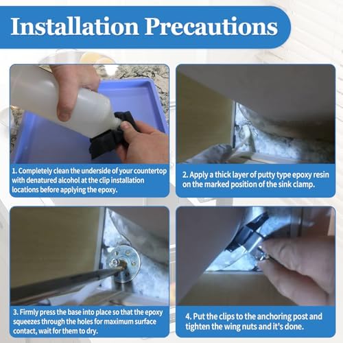 ChangTa Undermount Sink Clips 10 Pack Heavy Duty Epoxy Brackets