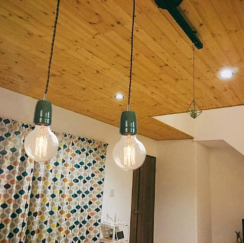 KAYYELAMP Green E26 Ceramic Base J Track Pendant Light Set of Three
