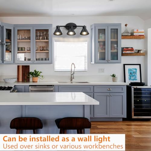 Vivihobb Black Track Lighting Fixture with E26 Base