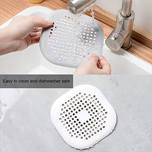 4 Piece Drain Covers Hair Stopper for Shower and Kitchen