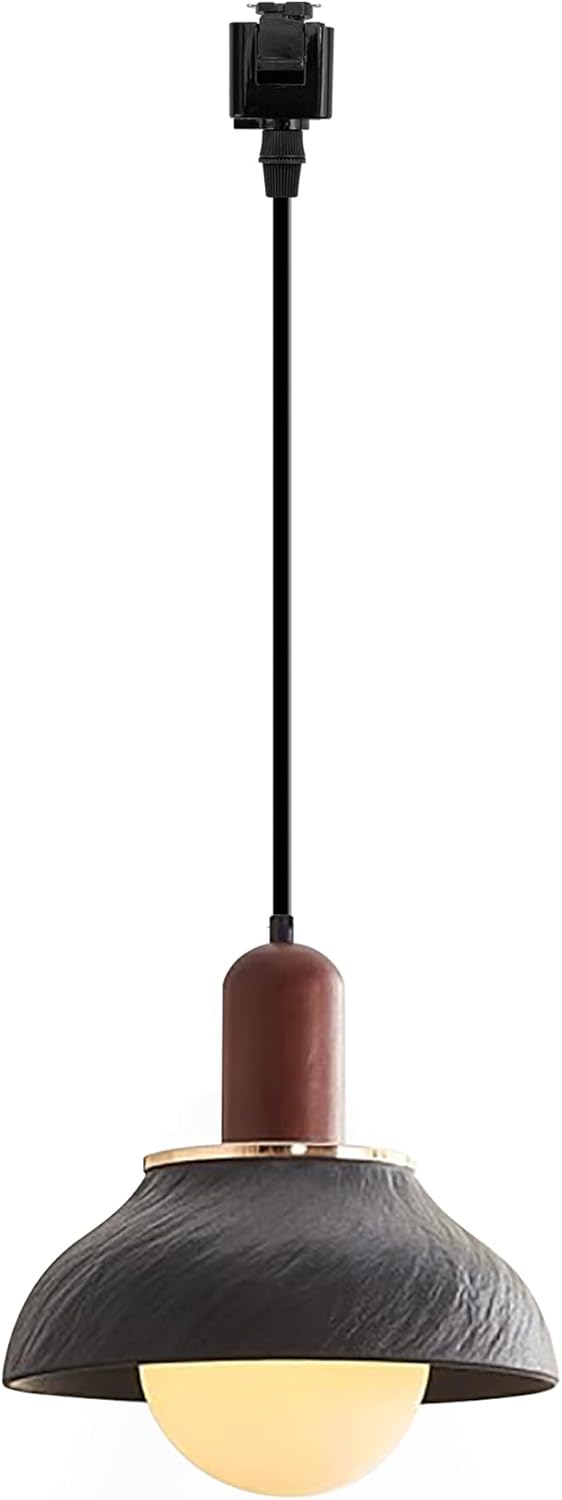 Kiven L Style 2-Wire Track Pendant Light with Black Ceramic Shade 1