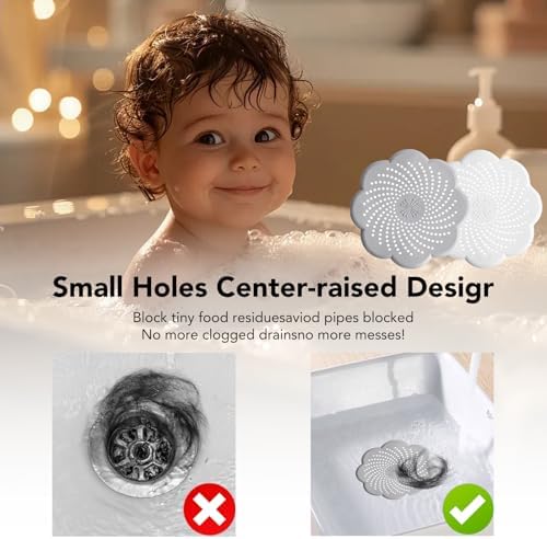 SOBERNA Drain Hair Catcher 2 Packs Gray White