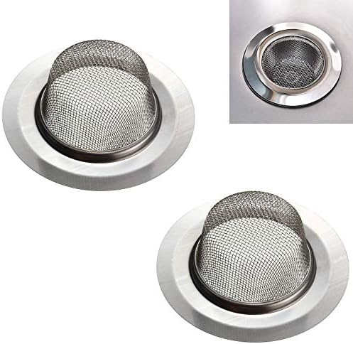 2 Pcs Stainless Steel Kitchen Sink Strainer 45 Inch Wide Rim