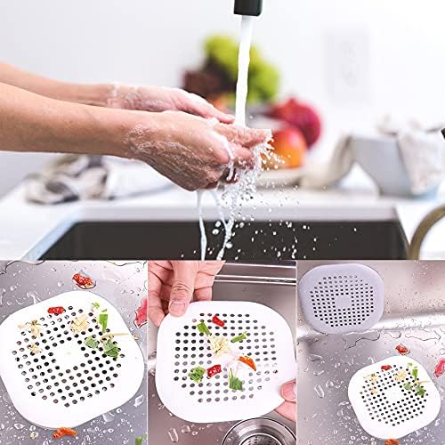 4 Piece Drain Covers Hair Stopper for Shower and Kitchen