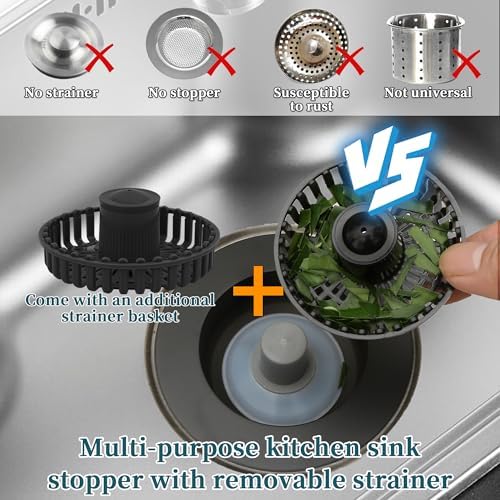 FEIOOD 3 in 1 Kitchen Sink Strainer and Stopper