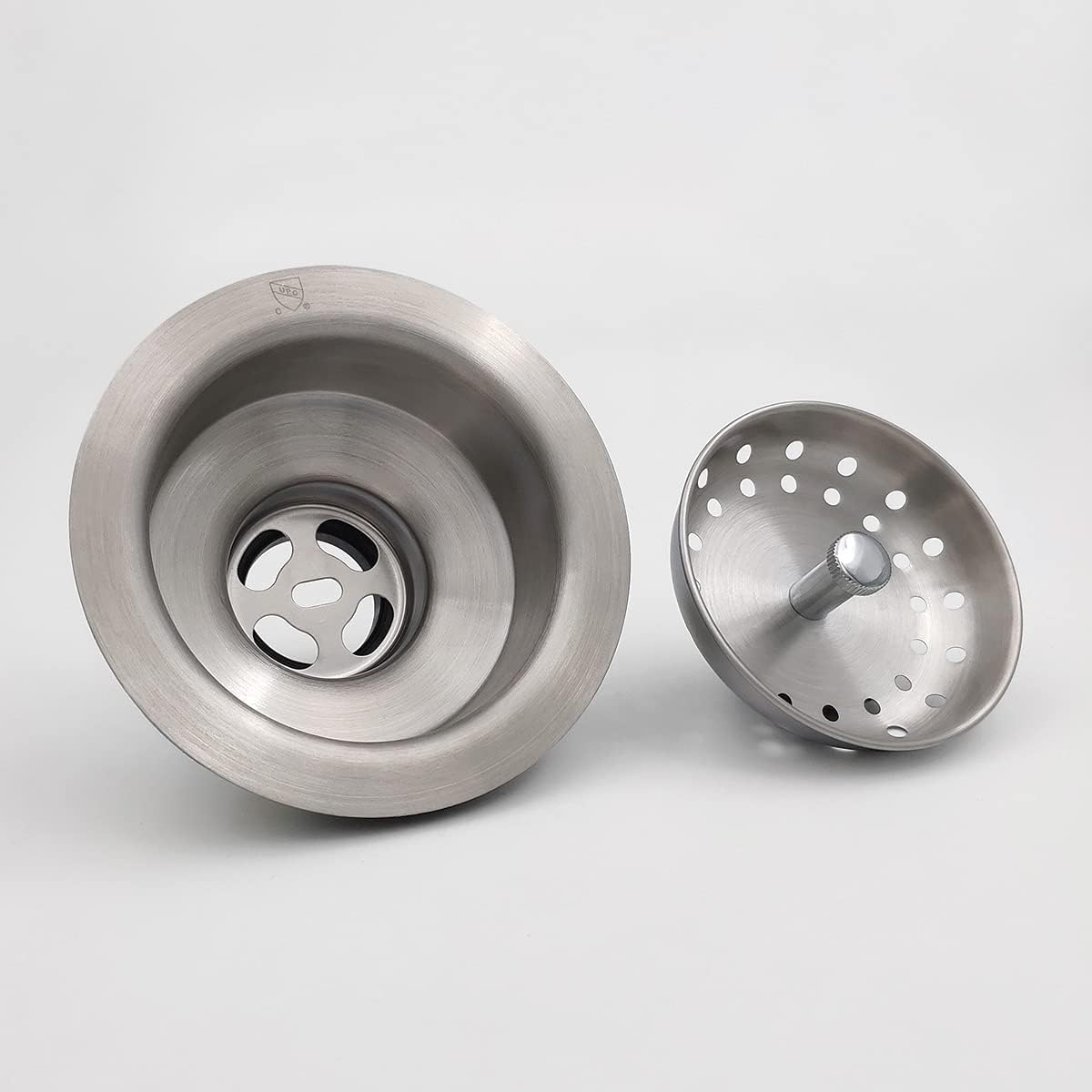 EADOT 35 Inch Nickel Sink Drain with Strainer Basket Stopper