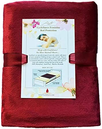 Cyclelininers - Waterproof Period Bed Sheet Protector FullQueen Burgundy