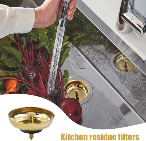 Antrader Gold Drain Strainer Set 3Pcs Stainless Steel