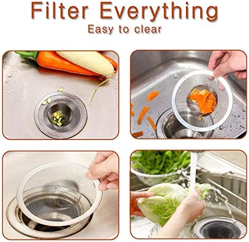 4pcs Heavy Duty Stainless Steel Kitchen Sink Strainer