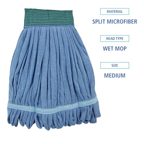 Boardwalk Microfiber Looped-End Wet Mop Heads - Medium Blue 12Carton 1