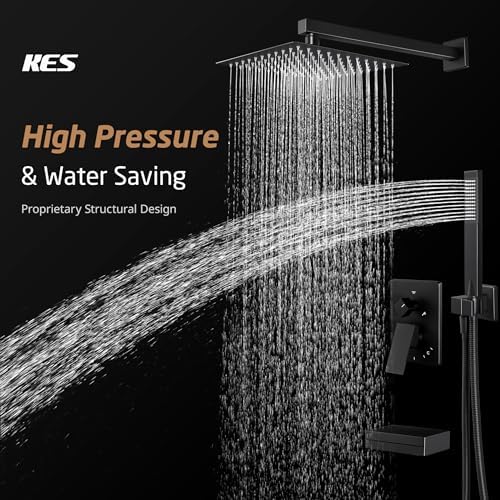 KES 10 Inch Bathroom Sink Drain with Hair Catcher and Shower System 1