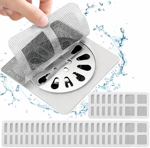30PCS Pack Disposable Hair Catcher Drain Cover Mesh Stickers