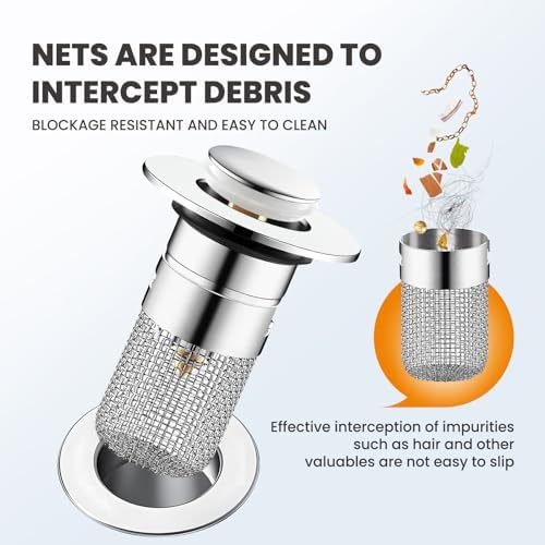 NOCRLG Universal Sink Drain Strainer with Pop-Up Mechanism