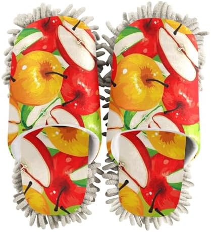 Sinestour Red Orange Mop Slippers for Floor Cleaning