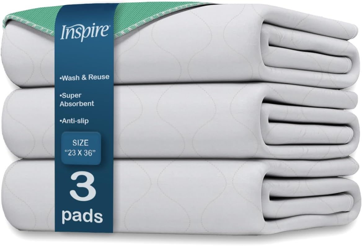 Inspire Reusable Incontinence Bed Pads 3 Pack