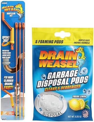 FlexiSnake Drain Weasel 3 Wand Clog Remover Tool