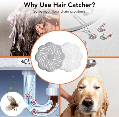 SOBERNA Drain Hair Catcher 2 Packs Gray White