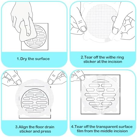 HIKIMA 60Pcs Disposable Shower Drain Cover Hair Catcher