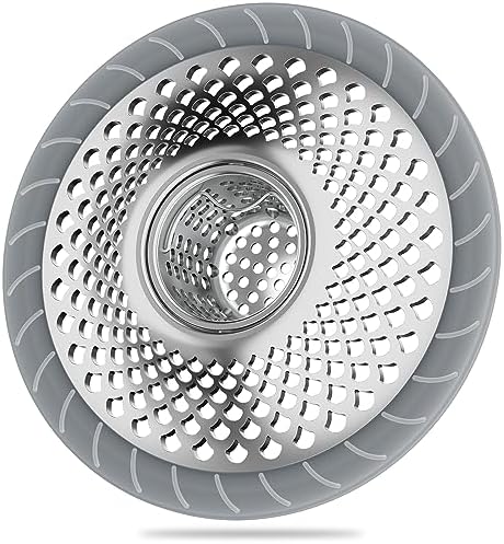 2PCS Stainless Steel Drain Hair Catcher for Bathroom Kitchen