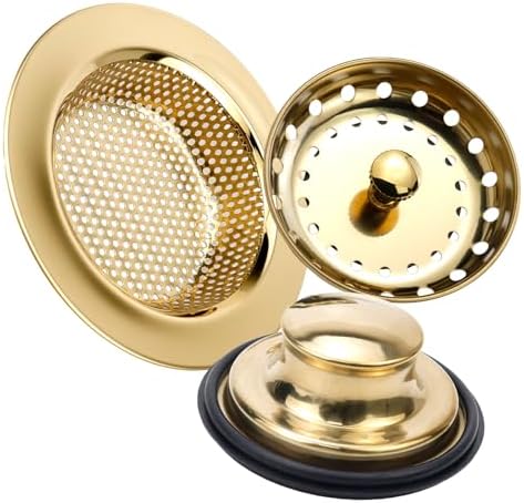 Antrader Gold Drain Strainer Set 3Pcs Stainless Steel