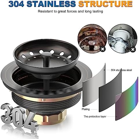BOTEMY 3-14 Inch Stainless Steel Drain Strainer Kit